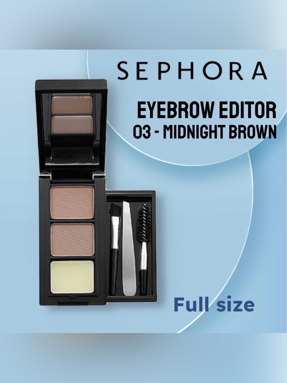 🇫🇷🆕NWOB SEPHORA | FULL | Midnight Brown 3 Eyebrow Editor Complete Brow Kit